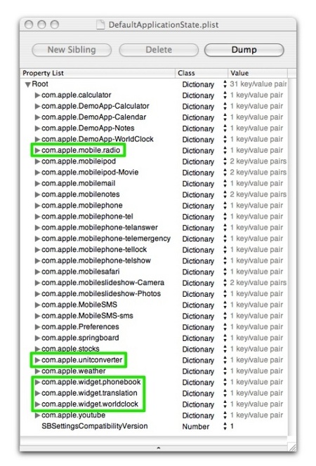 iPhone hidden applications
